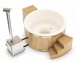 Houtgestookte Hottub Met Filteraansluiting - 4-6 Personen - Wit