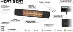 Eurom Heat And Beat Terrasverwarmer - Zwart -Intex VERKAUF 539 1200 heat and beat specs