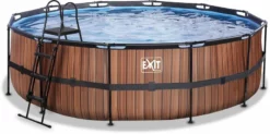 EXIT TOYS EXIT Wood Zwembad - 488 X 122 Cm - Met Zandfilterpomp En Trap