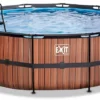 EXIT TOYS EXIT Wood Zwembad - 450 X 122 Cm - Met Zandfilterpomp En Trap