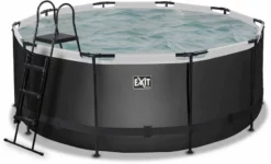 EXIT TOYS EXIT Black Leather Zwembad - 360 X 122 Cm - Met Zandfilterpomp En Trap