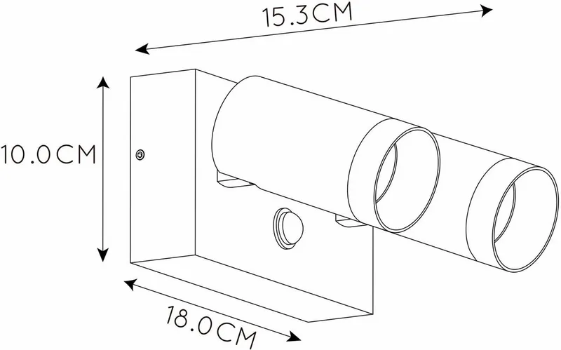 Lucide Taylor GU10 Sensor Wandspot - 2 Spots - Zwart 8 Lucide Taylor GU10 Sensor Wandspot - 2 Spots - Zwart - Afbeelding 8