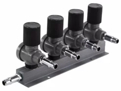 9mm Luchtverdeler Met Kraan - 4 Uitgangen