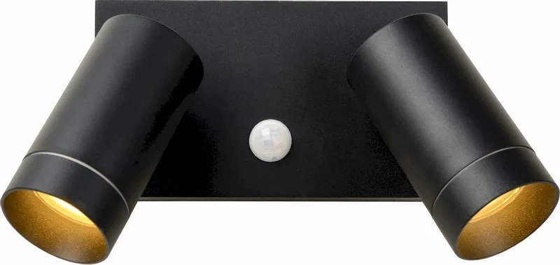 Lucide Taylor GU10 Sensor Wandspot - 2 Spots - Zwart 1 Lucide Taylor GU10 Sensor Wandspot - 2 Spots - Zwart