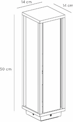 Lucide Claire E27 Sokkellamp - Rechthoek - Antraciet -Intex VERKAUF 900 542 27883 50 30 technical drawing