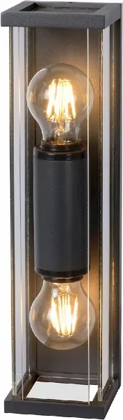 Lucide Claire Mini E27 Wandlamp - 2 Spots - Antraciet