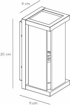 Lucide Claire Mini E27 Wandlamp - 1 Spot - Antraciet -Intex VERKAUF 900 603 27885 01 30 technical drawing