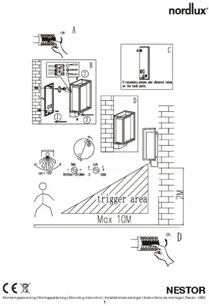 Nordlux Nestor Sensor Led Wandlamp Zwart 5 Nordlux Nestor Sensor Led Wandlamp Zwart - Afbeelding 5