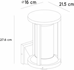 Lucide Cadix E27 Wandlamp - Zwart 14 Lucide Cadix E27 Wandlamp - Zwart -Intex VERKAUF 900 952 15803 01 30 technical drawing