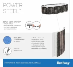 Bestway Power Steel Oval Zwembad - 610 X 366 X 122 Cm - Met Filterpomp En Accessoires -Intex VERKAUF 900 989 5611r 02 power steel