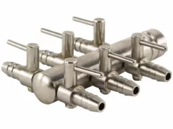 9mm Luchtverdeler Met Kraan - 18mm Inlaat - 6 Uitgangen