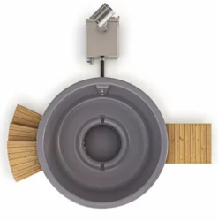 Houtgestookte Hottub Met Filteraansluiting - 4-6 Personen - Grijs -Intex VERKAUF ba inclusief 1