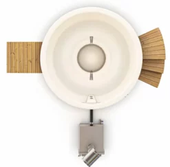 Houtgestookte Hottub Met Filteraansluiting - 6-8 Personen - Wit -Intex VERKAUF bovenaanzicht incl