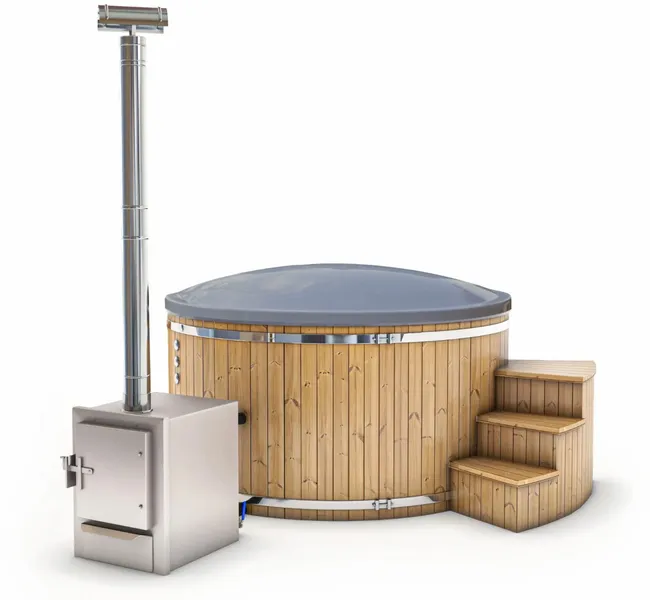 Houtgestookte Hottub - 6-8 Personen - Grijs 1 Houtgestookte Hottub - 6-8 Personen - Grijs