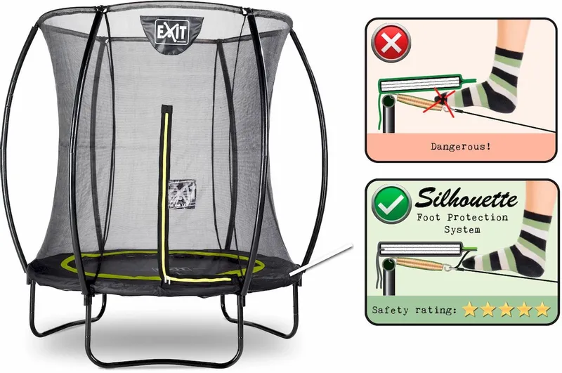 EXIT TOYS Exit Silhouette Trampoline Met Net - Ø 183 Cm - Zwart 3 EXIT TOYS Exit Silhouette Trampoline Met Net - Ø 183 Cm - Zwart - Afbeelding 3