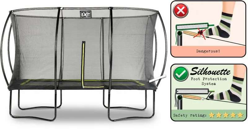 EXIT TOYS Exit Silhouette Trampoline Met Net - 366 X 244 Cm - Zwart 3 EXIT TOYS Exit Silhouette Trampoline Met Net - 366 X 244 Cm - Zwart - Afbeelding 3