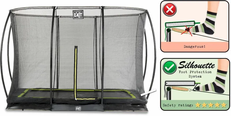 EXIT TOYS Exit Silhouette InGround Trampoline Met Net - 305 X 214 Cm - Zwart 4 EXIT TOYS Exit Silhouette InGround Trampoline Met Net - 305 X 214 Cm - Zwart - Afbeelding 4