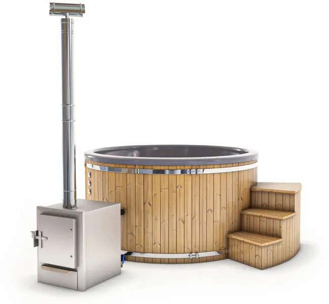 Houtgestookte Hottub - 4-6 Personen - Grijs 2 Houtgestookte Hottub - 4-6 Personen - Grijs - Afbeelding 2