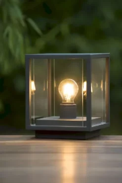 Lucide Claire E27 Sokkellamp - Vierkant - Antraciet -Intex VERKAUF lucide claire e27 sokkellamp vierkant antraciet 5