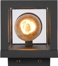 Lucide Claire Mini E27 Wandlamp - 1 Spot - Antraciet -Intex VERKAUF lucide claire mini e27 wandlamp 1 spot antraciet 3