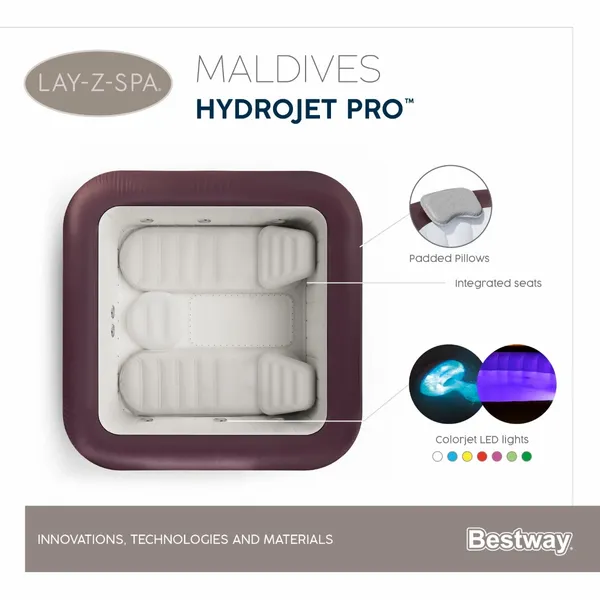 Bestway Lay-Z Spa Maldives HydroJet Pro Opblaasbare Spa - 7 Persoons 3 Bestway Lay-Z Spa Maldives HydroJet Pro Opblaasbare Spa - 7 Persoons - Afbeelding 3