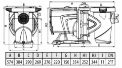 DAB E-Swim 300 M Variabele Zwembadpomp -Intex VERKAUF technische gegevens 2